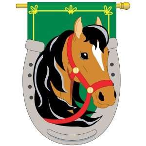  Horse and Shoe Decorative Banner Flag Patio, Lawn 