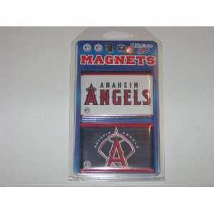 LOS ANGELES ANAHEIM ANGELS Team Logo 2 Pack Metal Back MAGNET SET 