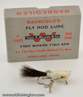 Thos E Wilson Basbegiler Fly Rod Lure in Rare Box Chicago  