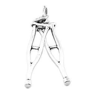    Sterling Silver Double Sided Medical Crutches Charm Jewelry