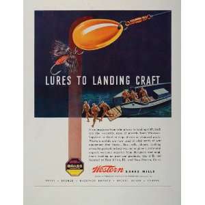  1944 Ad WWII Soldiers Landing Craft Fly Fishing Lure 