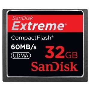  SANDISK Card, CompactFlash, 32GB, Extreme, 60MB/Sec 