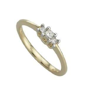    14K Yellow Gold 0.13cttw Fantastic Prong Set Diamond Ring Jewelry