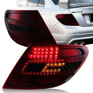 2008   2010 Mercedes Benz W204 C Class LED Red Housing Smoke Lens Tail 