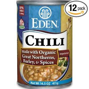 Eden Organic Great Northern & Barley Chili, 14.5 Ounce Cans (Pack of 