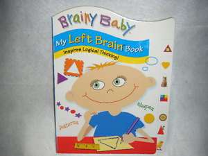 Brainy Baby, My Left Brain Learning Board Book New  