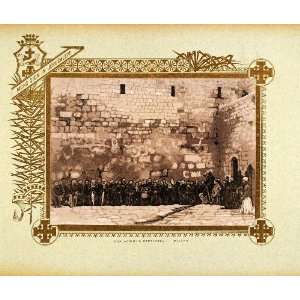  1893 Etching Jerusalem Via Dolorosa Pilgrims Way Cross 