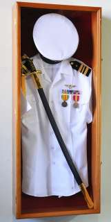Military Shadow Box Display Case Cabinet Wall Frame LED  