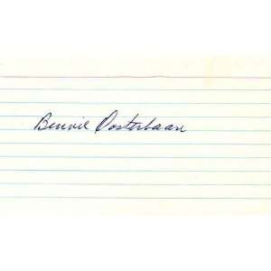  Bennie Oosterbaan Autographed 3x5 Card   University of 