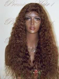 Front Lace Human Hair Indian Remi Remy Wig #4 Med Light Brown 22/28 
