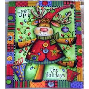  27 X 37 Christmas Light up the Holidays Reindeer Flag By 