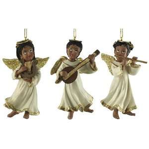  Set of 3 African American Angel Christmas Ornaments