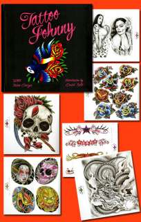 Supplies Tattoo Johnny 3000 DESIGNS book over 350 Pages Skulls Names 
