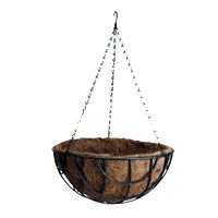 Lot of Ten (10) 14 Steel Hanging Planters with Natural Coconut Liner 