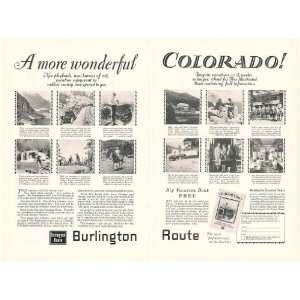 1928 Burlington Route Travel Colorado Vacation 2 Page 