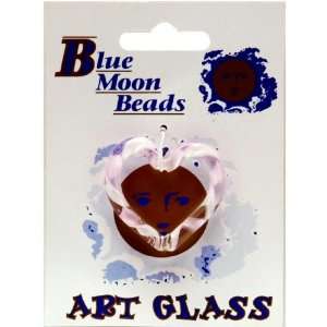  Blue Moon Glass Open Heart Pendant, 1/Pkg, Pink Arts 