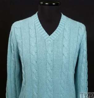 NWT $145 Polo Ralph Lauren Blue Silk V Neck Sweater XL  