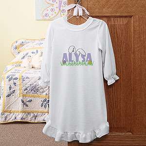   Personalized Kids Easter Clothes   Bunny Ears Nightgown 