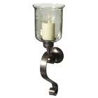   Furnishings 22.5 HAMMERED GLASS HURRICANE PILLAR CANDLE WALL SCONCE