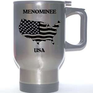  US Flag   Menominee, Michigan (MI) Stainless Steel Mug 