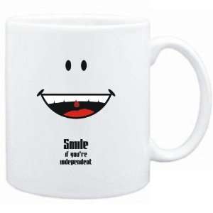   Mug White  Smile if youre independent  Adjetives