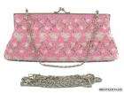 You are viewing a Pink with Hot Pink & Silver Bead Chain Clutch Handle 