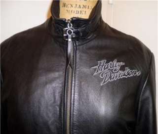 Harley Davidson Isis Elaborate Eagle Style Black Leather Jacket