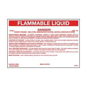 HC241P   Container Labels, Flammable Liquid, 6 1/2 X 10, Pressure 