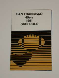 San Francisco 49ers 1991 Pocket Schedule  