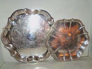   International Silver Plate Chippendale pattern Serving Trays~ 6371C