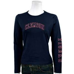 Clemson Tigers Ladies Navy Blue Ivy League Long Sleeve T shirt  