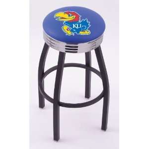  University of Kansas 30 Single ring swivel bar stool with 