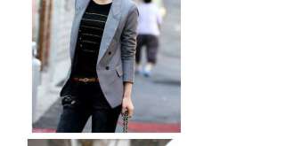 Women Lady Double Breasted Lapel Casual Suit Blazer Jacket Outerwear 