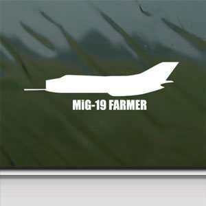  MiG 19 FARMER White Sticker Military Soldier Laptop Vinyl 