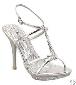 Silver High HeelsT Strappy Slingback Stiletto Sandals  