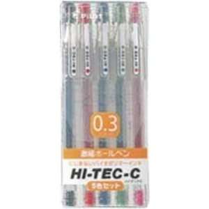  Pilot Hi Tec C Gel Ink Pen   0.3 mm   Basic Colors   5 Pen 