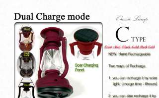 Solar Cell Panel Lantern+Handle Screw charger Camp Outdoor Light Lamp 