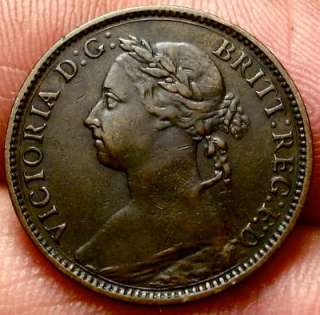 OLD ENGLISH COINS 1891 VICTORIA FARTHING SCARCE  