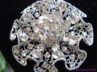Flower Austrian crystal Brooch pin bridal wedding  