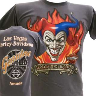 Harley Davidson Las Vegas Dealer Tee T Shirt Joker GRAY SMALL #BRAVA1 