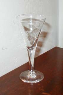   CAMBRIDGE CRYSTAL TRUMPET SHAPE STEMWARE 4 IN CORDIAL FLORAL CUTTING