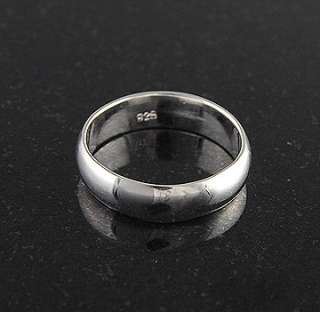 Sterling Silver Plain 6mm Band Wedding Ring Solid 925 Jewelry Rounded 