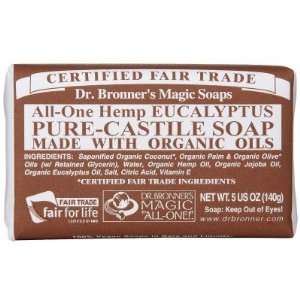  Dr Bronners  Bar Soap, Eucalyptus, 5oz Beauty