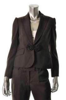Anne Klein Suit NEW Petite Pant Brown Wool 4P  