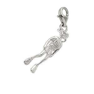  Rembrandt Charms Scuba Diver Charm with Lobster Clasp, 14k 