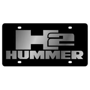 Hummer H2 License Plate on Black Steel