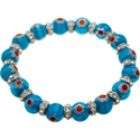 Multi Color Evil Eye Crystal and Stainless Steel Stretch Bracelet