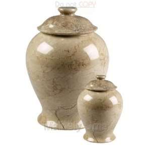  Small Botticino Ionic Marble Cremation Urn