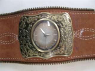 Fender Guitar Wide Brown Leather Band Watch Cool His and Hers Guitar 