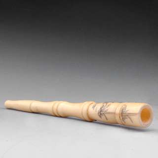 Chinese Exquisite Ox bone Carving Cigarette Holder  